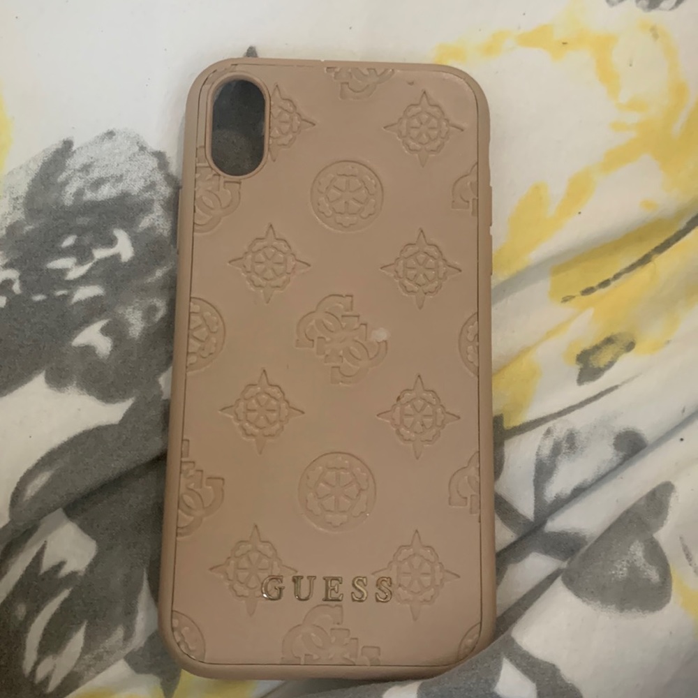 iPhone XR, cream case from guess